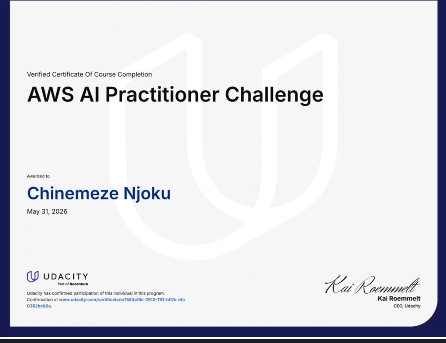 AWS Certified AI Practitioner Certificate